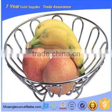 Top selling round metal fruit basket, metal hanging fruit basket, metal wire fruit basket