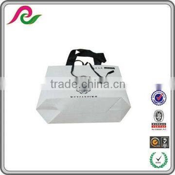 White Reusable paper shopping bags with logo