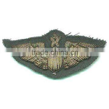 WW2 us army air force senior bullion pilot wing on dark green wool