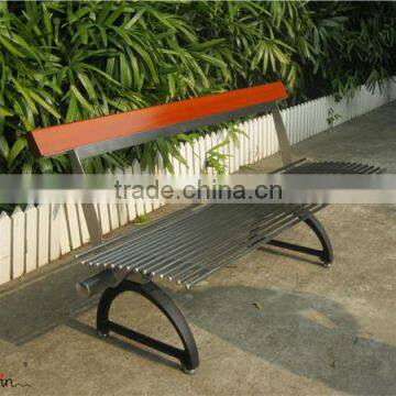 Stainless steel and cast iron park bench stainless steel outdoor furniture Guangzhou