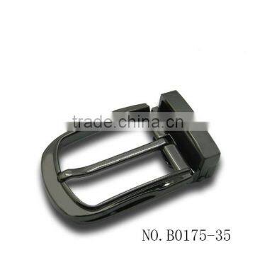 35mm Rounded U shape teeth buckle with loop in black gunmetal plated