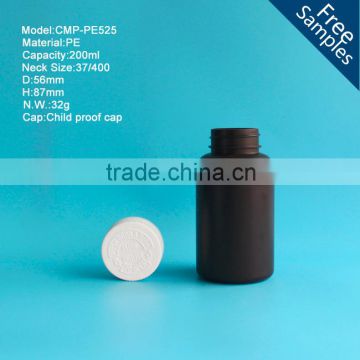 200cc Plastic HDPE tablet pill bottle ,200ml health pharmaceutical pill bottle