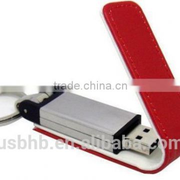 Nice gift leather 16gb factory supplier customer logo usb stick wedding