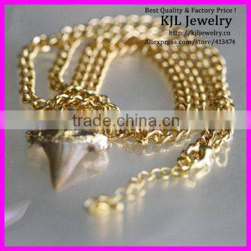 GZKJL-CT0116 Newest Entirely 24K gold plated Small Shark Teeth Charms Necklace