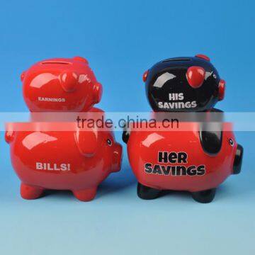 High quality ceramic wedding money box