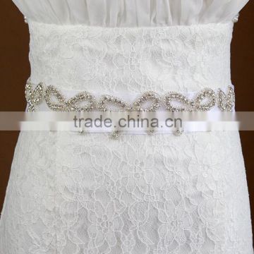 31.5*4.5cm 20pcs Bow Rhinestone Trim Wedding Dress Sash