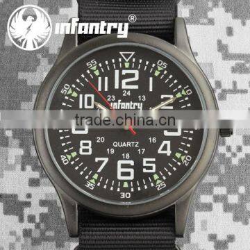 INFANTRY Men's Date Analog Quartz Stainless Case Army Fabric Watches