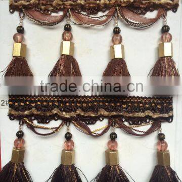 [YZLACE] Tassels Lace Curtains Wholesale 10084
