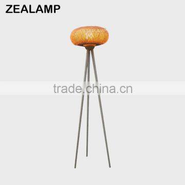 DOUBLE LAYER NATURAL BAMBOO HANDICRAFT TRIPOD FLOOR LAMP TRADITIONAL CHINESE HANDICRAFT TECHNIQUES photo-3