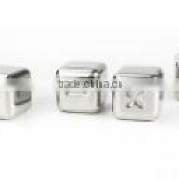 Brand new design reusable stainless steel ice cube, ice whiskey stone, with notation logo