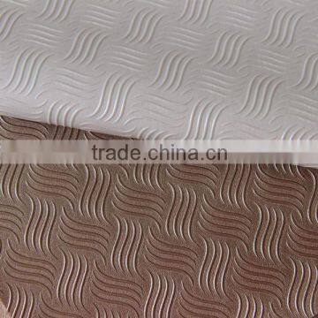 PVC simili uphostery leather with geometric figure for home decoration usage