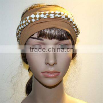 Sya fabric elastic head wrap for big head girl hair jewelry