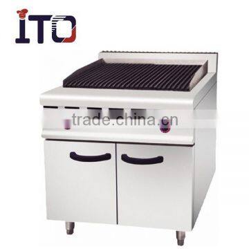 Freestand Commercial Electric Lava Rock Grill with Cabinet