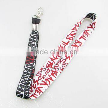 neck lanyard sublimation printed metal chain lanyard with fashion pattern