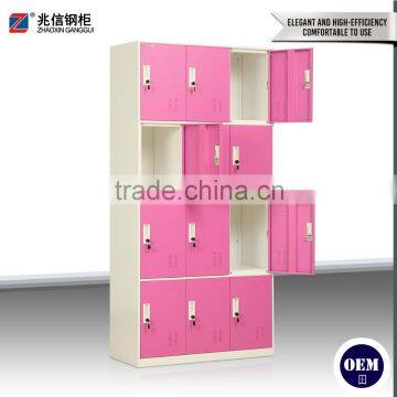 12 Door Pink Stainless Steel Wardrobe Multi-door Steel Closet Locker Fashionable Key Lock Steel Locker photo-5