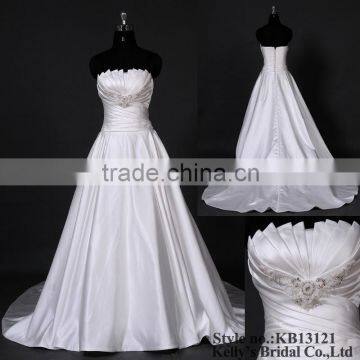 Beaded Ruffle Sweetheart Simple European Style Wedding Dress