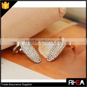 factory direct high quality micro pave full crystal finger nail ring