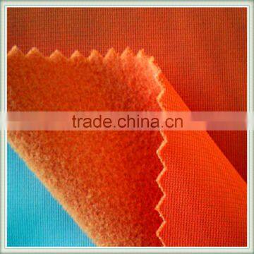 Best selling of clinquant velvet tricot knitted with one side brushed,make to order