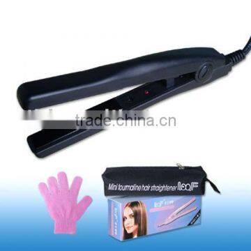 Mini tourmaline hair straightener (LOOF #199) black / Hair straightener / Hair tools