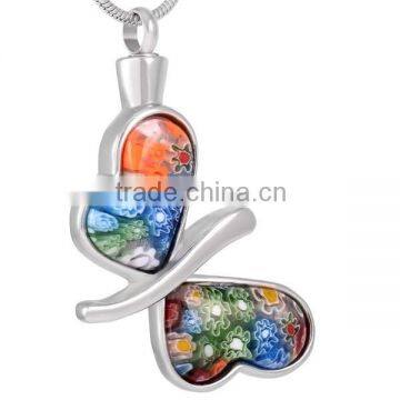 SRP8117 Wholesale Alibaba Murano Glass Cremation Jewelry Butterfly Shaped Pendant