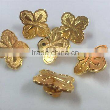 custom made golden shinny metal badge parts gold color finished