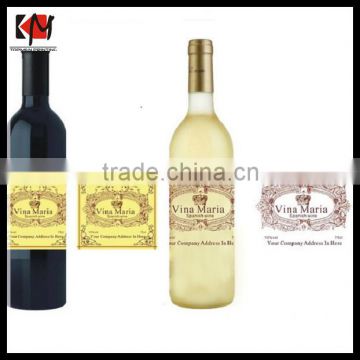 Custom Roll Wine Bottle Sticker Self Adhesive Print Label