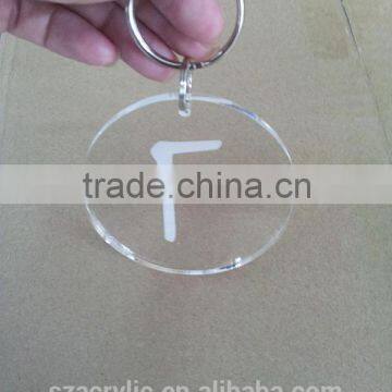 Acrylic Key ring with Laser Letter,Acrylic key chain with laser letter