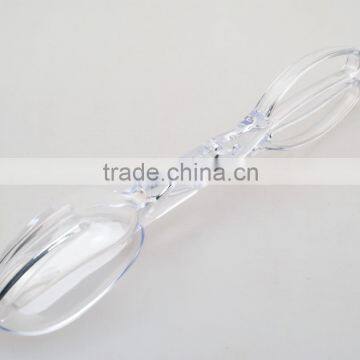 LFGB standrad full plastic detachable salad tongs in transparent colors