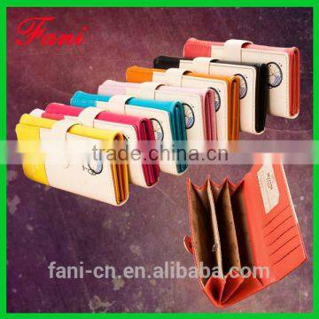 2015 hot selling handmade leather wallets with bicycle printing design for woman