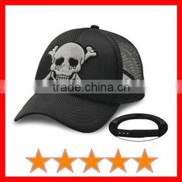 Skull logo mesh hat,black hat