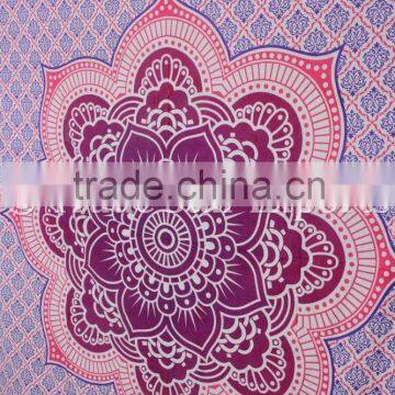 Indian Ombre Lotus Tapestry Psychedelic Mandala Wall Hanging Ethnic Bedspread Boho Wall Art Tapestry