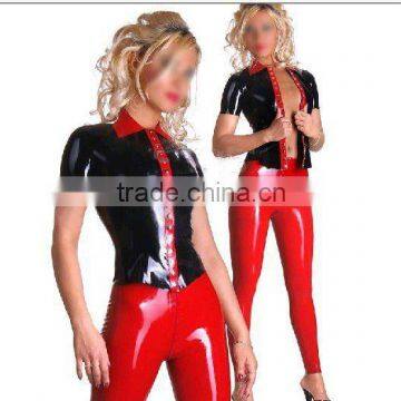 latex T-shirt for women latex short shirt