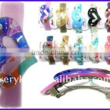 Fashion Acrylic Ladies Hair Bow Clamps / Hair Accessories Jewelry (FCH-11256)