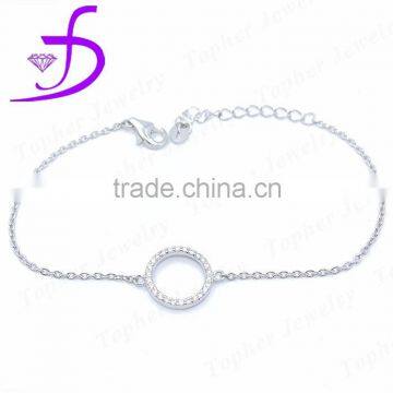 Factory wholesale 925 sterling silver charm bracelet with micro pave setting zircon