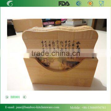 Traditionary Natural Home Decor Bamboo Coaster, Set of 6 photo-2