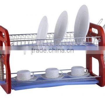 big size 2 tier woodern dish rack