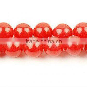 Dyed Red Malay Jade Gemstone Beads