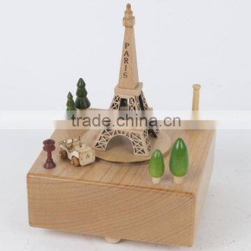Collectible Wooden Nature Gift Musical Box Paris - Waltz Of The Flowers