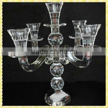 Best Seller Candle Holder 5 Arms Crystal Candelabra For Wedding Decoration