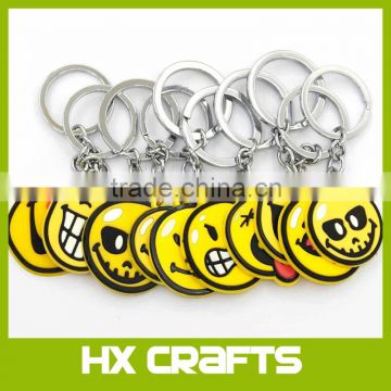 New custom design promotional Smiley keychain smiling face soft pvc keychain