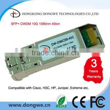 SFP+CWDM 40KM 1590nm 10Gbps SFP+ CWDM Transceiver,40km with Cisco, HP, H3C etc