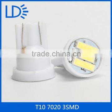 Factory price car light bulb 3smd t10 7020 7030 smd led