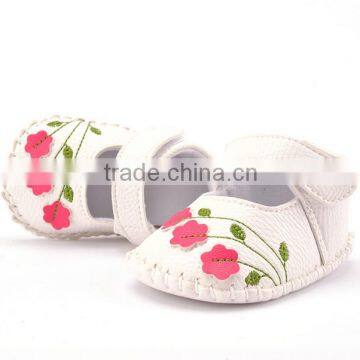 Outdoor flowers rubber soled baby shoes PU Princess toddler shoes cute baby shoes