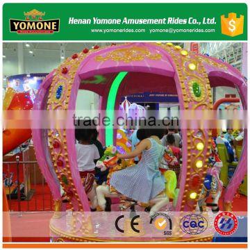 Crown carousel with colorful LED/mini kids amusement carousel park ride for sale