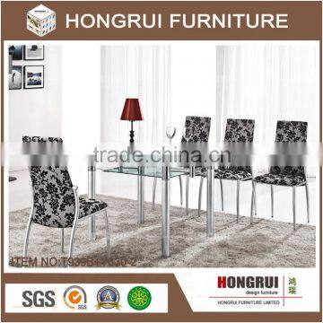 2016 modern and cheap function dining table,glass top and frame metal chrome,fashion living room set