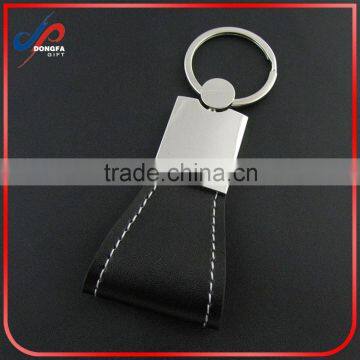 Customized logo car metal leather carabiner keyring