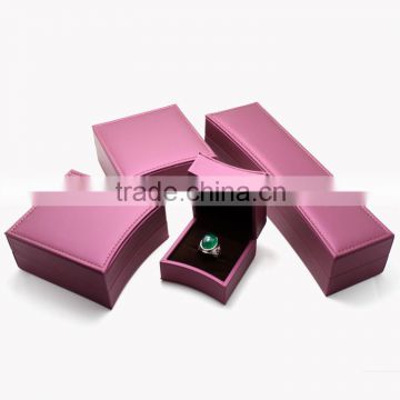 High-grade PU leather custom made Purple Cheap Jewelry Box Packaging Case