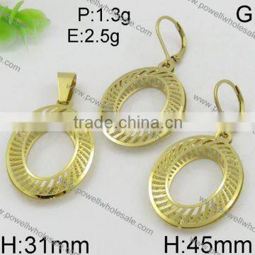 New Arrival Oval Shape Dubai 18k Gold Jewelry Set