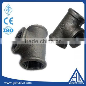 3/4"galvanized/black color cast iron pipe fitting equal tee