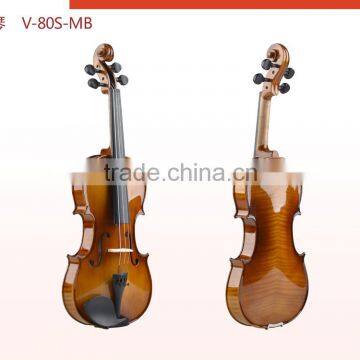 Fashion size :4/4,1/4,1/2 solid spruce maple solid shouldering with case,bow&rosin violin